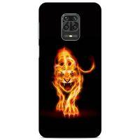 Lopard Xiaomi Redmi Note 9S Uyumlu Kılıf FireX (27) Tasarımlı Kılıf Ateşten Kaplan
