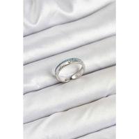 Pirinç Gümüş Renk Sıralı Zirkon Taşlı Kutup Yıldızı Model Kadın Yüzük