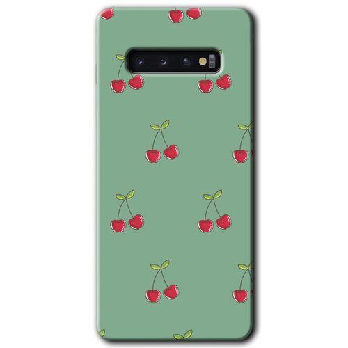 Samsung Galaxy S10 HD Baskılı Kılıf + 9D Tam Ekran Koruyucu - Kiraz Berry