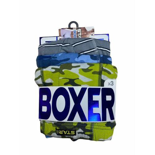 Star 106 Desenli Pamuklu Kemer Likralı 3'lü Boxer