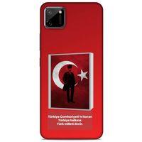 Oppo Realme C11 Kılıf Atatürk (4) Koruma Kılıfı Kırmızı