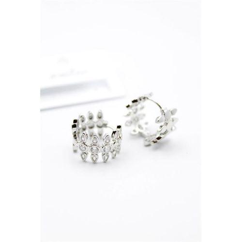 Taşlı Halka Küpe - Gümüş