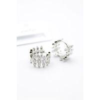 Taşlı Halka Küpe - Gümüş