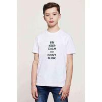 Keep Calm And Don't Blink Baskılı Unisex Çocuk Beyaz t-shirt