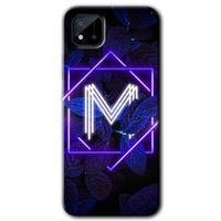 Realme C11 Kılıf HD Desen Baskılı Arka Kapak - Dark Neon Yaprak M Harfi