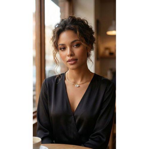 Pirinç Gold Renk Choker Model Zirkon Taşlı Kadın Kolye