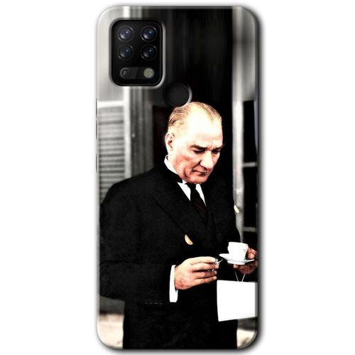 Potkal Hediye Fabrikası Tecno Pova Kılıf HD Desen Baskılı Arka Kapak - Atatürk Silüet İmza