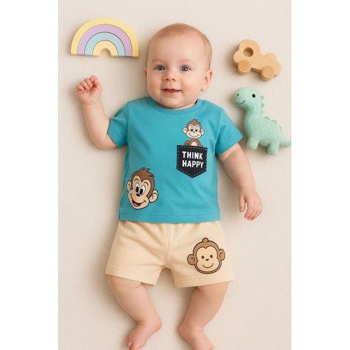 Maymun Desenli 2li Erkek Bebek Takım