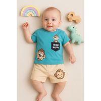 Maymun Desenli 2li Erkek Bebek Takım