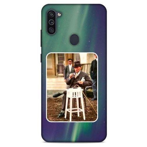 Samsung Galaxy M11 Kılıf Atatürk (21) Koruyucu Kapak Yeşil Gökyüzü