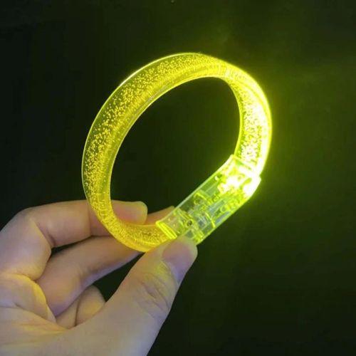 Sarı Led Işıklı Baskı Yapılabilen Pilli Bileklik Bilezik 1,5 Cm Genişlik - Lisinya