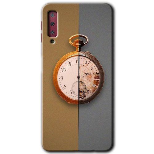 Galaxy A7 2018 Kılıf HD Desen Baskılı Arka Kapak - Clocks Artwork + Kırılmaz Cam
