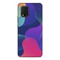 Xiaomi Mi 10 Lite Kılıf Renkli Dalgalar Arka Kapak Silikon Koruma Full Koruyucu
