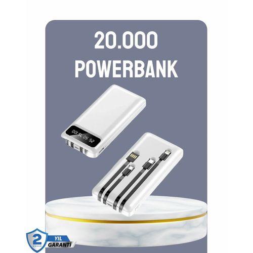 Hızlı Şarj Destekli 20.000mah Powerbank Usb Type-c Lightning Lcd