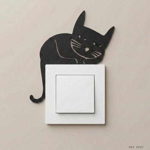 Kedi Silüet Anahtar Priz Dekoru