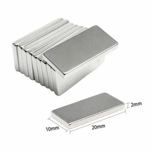 50 Adet 20x10x2 Mm Neodyum Mıknatıs Köşeli Magnet N35 Nikel Kaplama Güçlü Kaliteli Dayanıklı