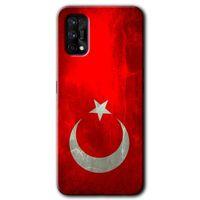 MRCİLETİSİM Realme 7 Pro Kılıf Baskılı Kapak - Albayrak + 5D Tam Kaplayan Cam