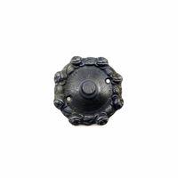 Antika Tarz Dekoratif Pirinç Güllü Kapı Zili - 75mm, Oksit