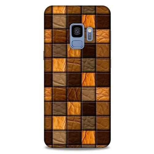 Samsung Galaxy S9 Kılıf Patchwork (32) Soft Silikon Kılıf Turuncu Kahve