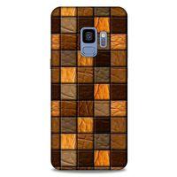 Samsung Galaxy S9 Kılıf Patchwork (32) Soft Silikon Kılıf Turuncu Kahve