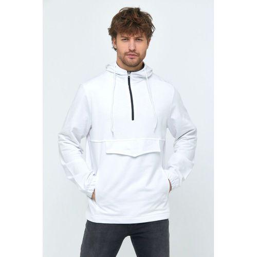 Erkek Kapşonlu Regular Fit Yarım Ferm.Kargo Cepli İnce Sweatshirt SPR22SW171