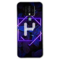 Potkal Hediye Fabrikası Tecno Camon 16 Kılıf HD Desen Baskılı Arka Kapak - Dark Neon Yaprak H Harfi
