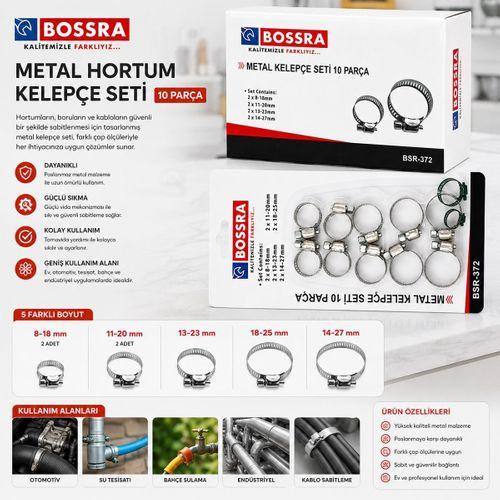 Metal hortum kelepçesi seti 8-18mm 11- 13-23mm 18-25mm 14-27mm