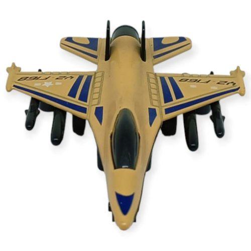 Çek Bırak Metal Mini Savaş Uçağı 10 cm - Kahverengi