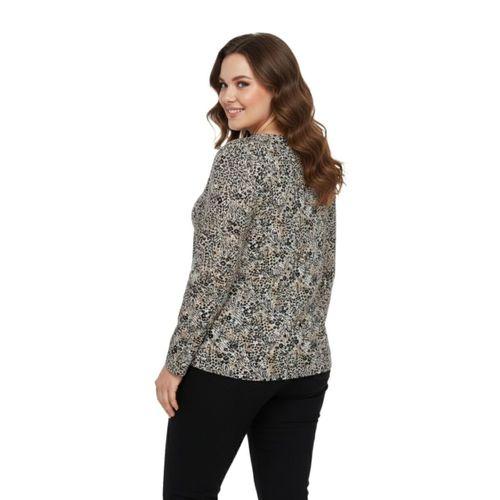 Kadın V Yaka Modelli Baskılı Bluz BGL-ST05106