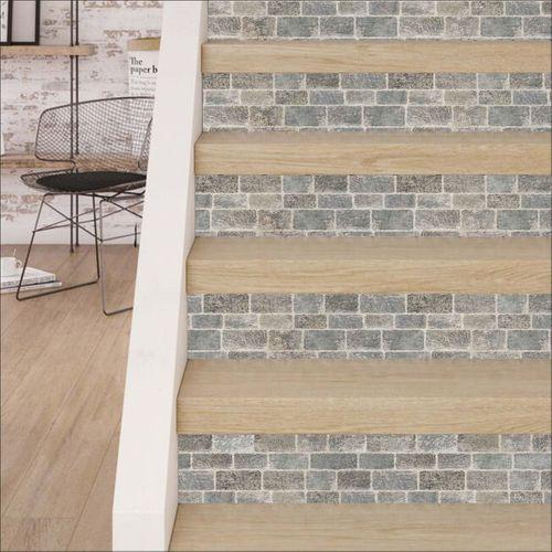 Merdiven Sticker Folyo Kaplama 5 Adet (18Cm X 120Cm) Taş Desen