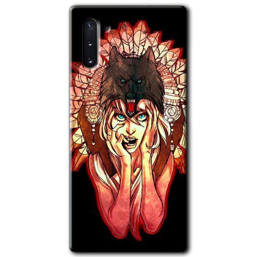 Potkal Hediye Fabrikası Samsung Galaxy Note 10 Kılıf HD Desen Baskılı Arka Kapak - Kurt Kız