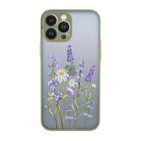 iPhone 13 Pro Uyumlu Lavender Desenli Kamera Korumalı Buzlu Şeffaf Lüx Telefon Kılıfı