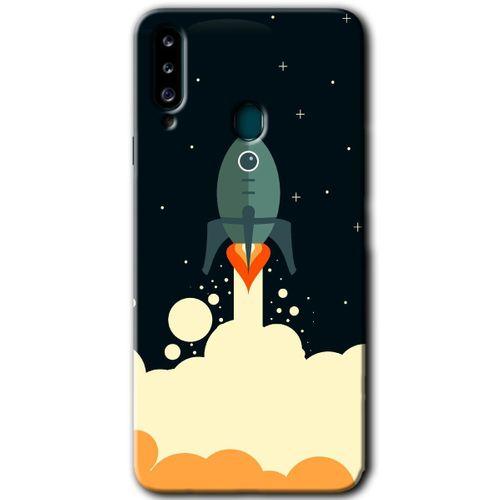 MRCİLETİSİM Samsung Galaxy A20s Kılıf HD Desen Baskılı Arka Kapak + Temperli Cam - Space Smoke