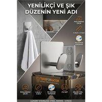 2'li Banyo ve Mutfak Askı Seti - SUS304 Lazer Kesim Çelik  Ultra Güçlü Yapışkanlı Askı 723140