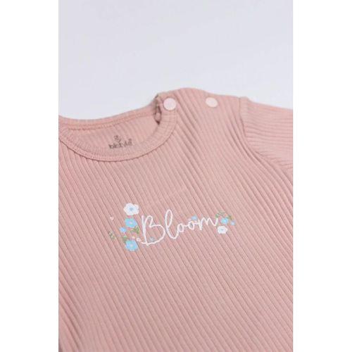 Bistyle Flying Bloom White Yarım Kol 2'li Body 17118 Ekru Gül Kurusu