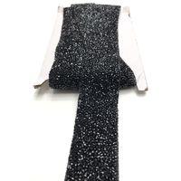 Siyah Ütü ile Yapışan Şerit Aplik 4 cm