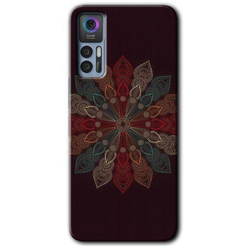 TCL 30 Plus Kılıf HD Desen Baskılı Arka Kapak - Mandala Flower Wal