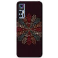 TCL 30 Plus Kılıf HD Desen Baskılı Arka Kapak - Mandala Flower Wal