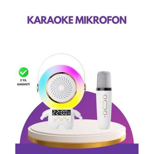 Karaoke Özellikli Astronot Bluetooth Hoparlör Kablosuz Mikrofonlu
