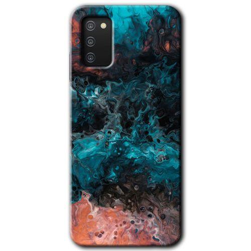 Samsung Galaxy A02s Kılıf Baskılı Kapak - Liquid Colorfull +Tam Kaplayan Mat Seramik