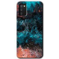 Samsung Galaxy A02s Kılıf Baskılı Kapak - Liquid Colorfull +Tam Kaplayan Mat Seramik