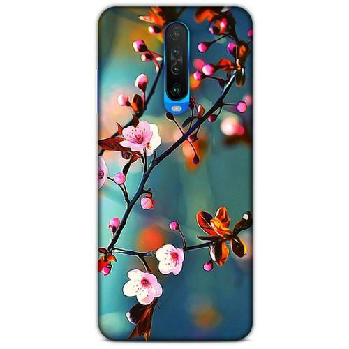 Lopard Xiaomi Redmi K30 Uyumlu Kılıf Bahar (45) Liquid Air Kılıf Beyaz Pembe Çiçek
