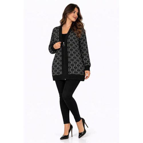 Kadın Anne Süet Desenli Hırka BGL-ST05322