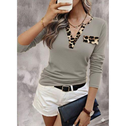Kadın Uzun Kollu V Yakalı Kaşkorse Bluz