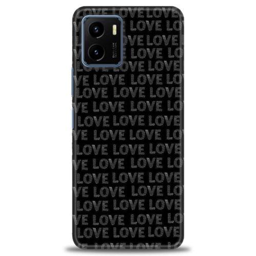 Vivo Y32 Kılıf HD Baskılı Kılıf - Black Love + Tam Ekran Koruyucu