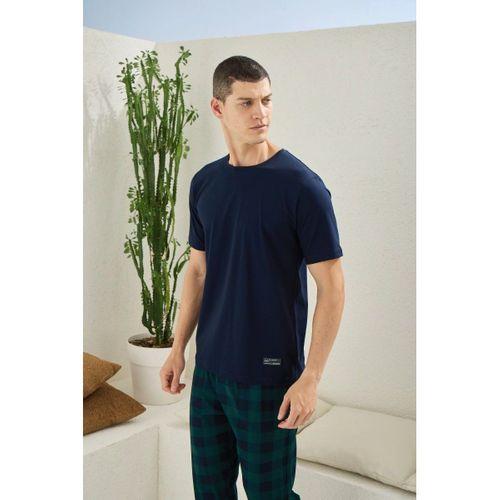 Kly Kısa Kollu Altı Kareli Capucina Rengi Yazlık Erkek Pijama Takımı
