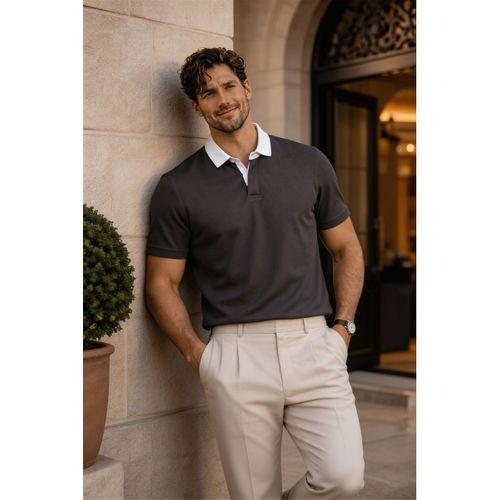 Arthur Regular Fit Nova Pike Kumaş Polo Yaka T-Shirt - Füme
