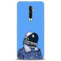 Oppo Reno 2Z Kılıf HD Baskılı Kılıf - Mavi Astronot + Tam Ekran Koruyucu