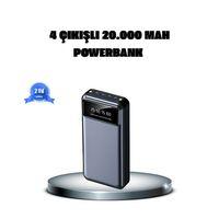 Powerbank 20000 Mah 4 Çıkışlı Hızlı Şarjlı Ve Led Göstergeli