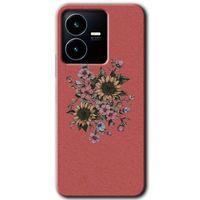 Vivo Y22s Kılıf HD Desen Baskılı Arka Kapak - Retro Çiçek